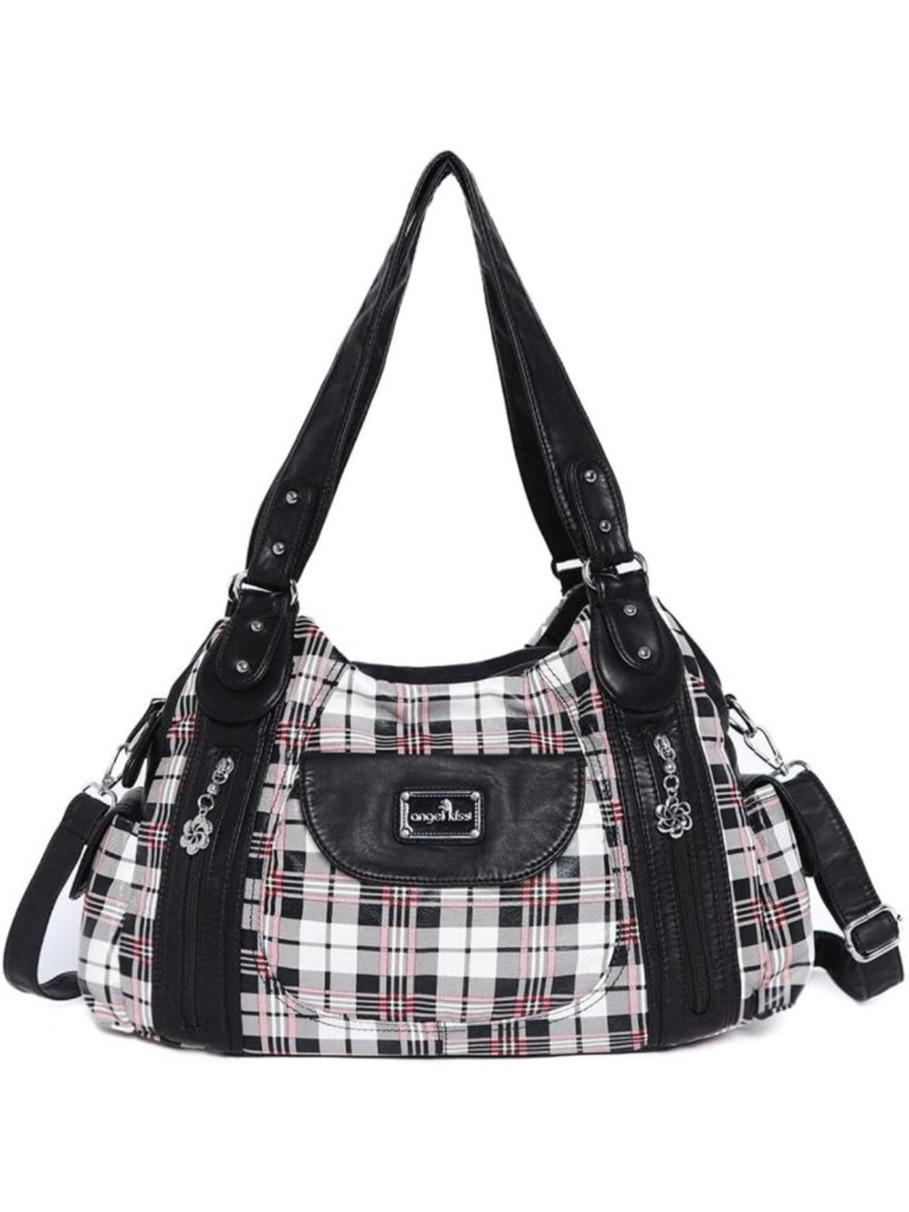 Stylish Washed Leather Shoulder Bag | Multi-Pocket Tote & Hobo Purse for Women